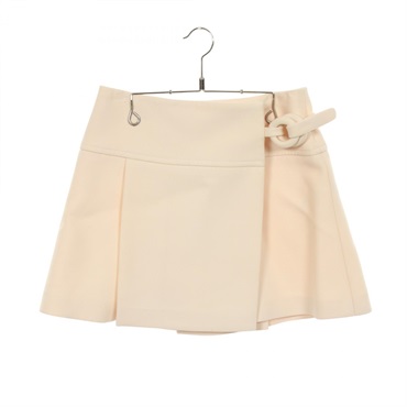 LOUIS VUITTON Mini Skirt #36 RW221A UNH FMSK81 wool silk Beige Used Women LV