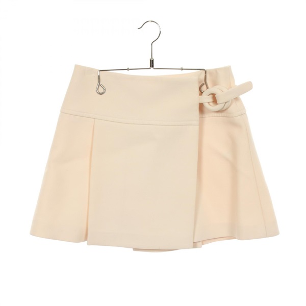LOUIS VUITTON Mini Skirt #36 RW221A UNH FMSK81 wool silk Beige Used Women LV