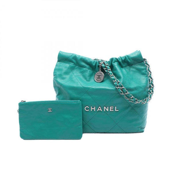 CHANEL Matelasse Chanel 22 Small Chain Shoulder Bag AS3260 leather Green Used CC
