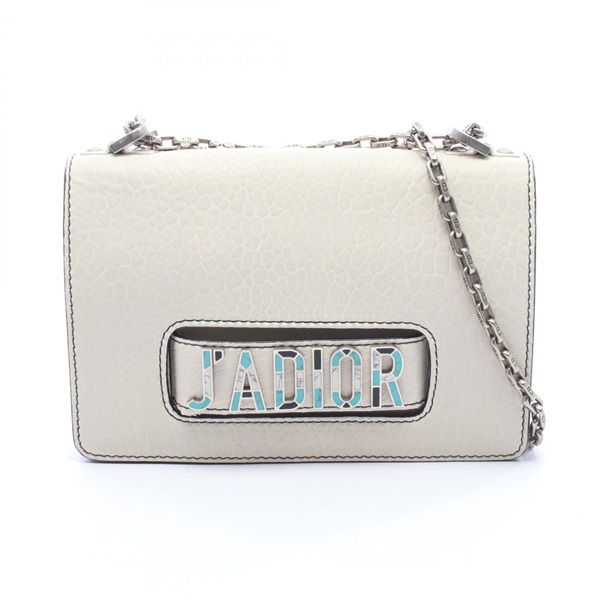 Dior J'ADIOR mosaic logo Shoulder Bag M9000VQAM leather Beige Used women