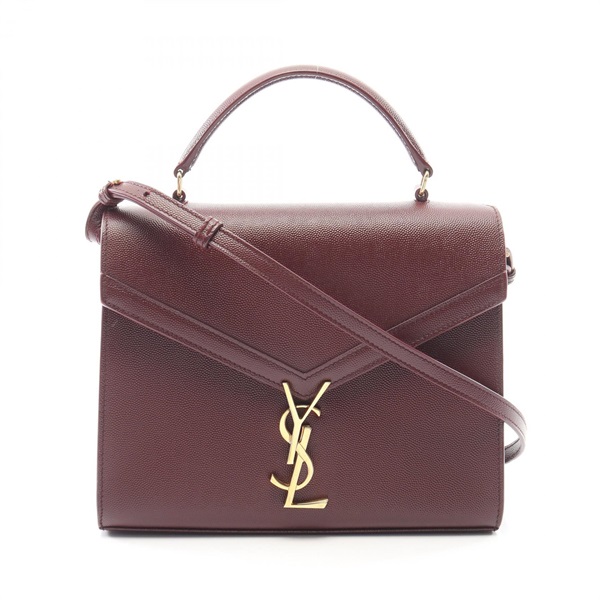 SAINT LAURENT PARIS Cassandra Shulder Handbag leather Bordeaux Used Women GHW