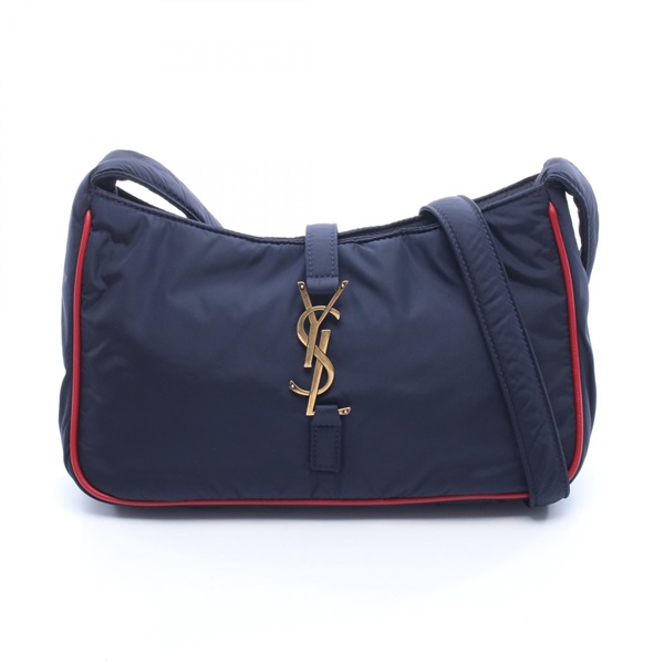 SAINT LAURENT PARIS Le Saint Cassette Shoulder Bag Nylon leather Navy Red Used