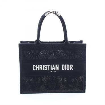 Dior BOOK TOTE Medium Hand Bag M1296ZECY-M911 Jacquard Black Used Women logo