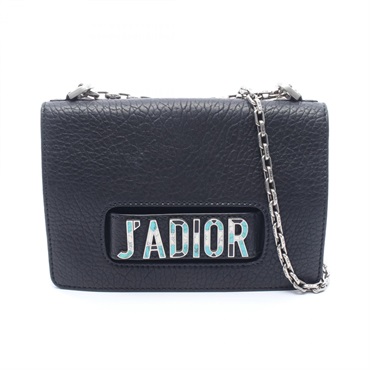 Dior J'ADIOR Mosaic logo Shoulder Bag M9000VQAM leather Black Used Women