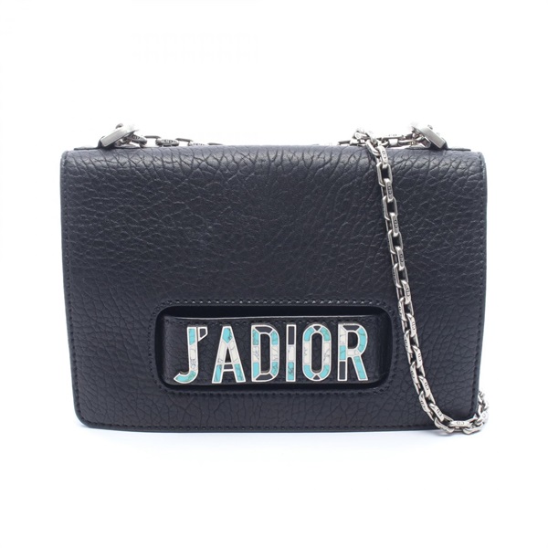Dior J'ADIOR Mosaic logo Shoulder Bag M9000VQAM leather Black Used Women