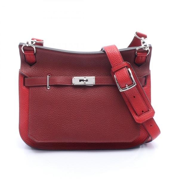 HERMES Jypsiere 28 Shoulder Crossbody Bag Clemence leather Bordeaux SHW Used R