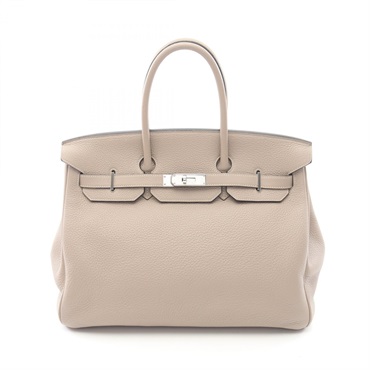 HERMES Birkin 35 Handbag M Taurillon Clemence Gris tourterelle Used SHW
