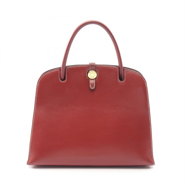 HERMES Dalvy MM Handbag Box calf leather Bordeaux Rouge H Used Women C GHW