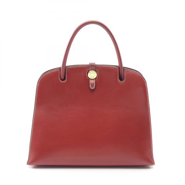 HERMES Dalvy MM Handbag Box calf leather Bordeaux Rouge H Used Women C GHW