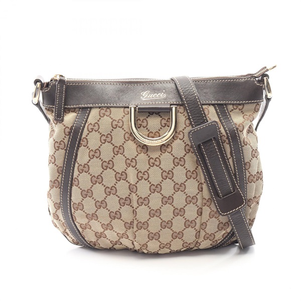 GUCCI Abbey GG canvas Shoulder Crossbody Bag 203257 leather Beige Brown Used