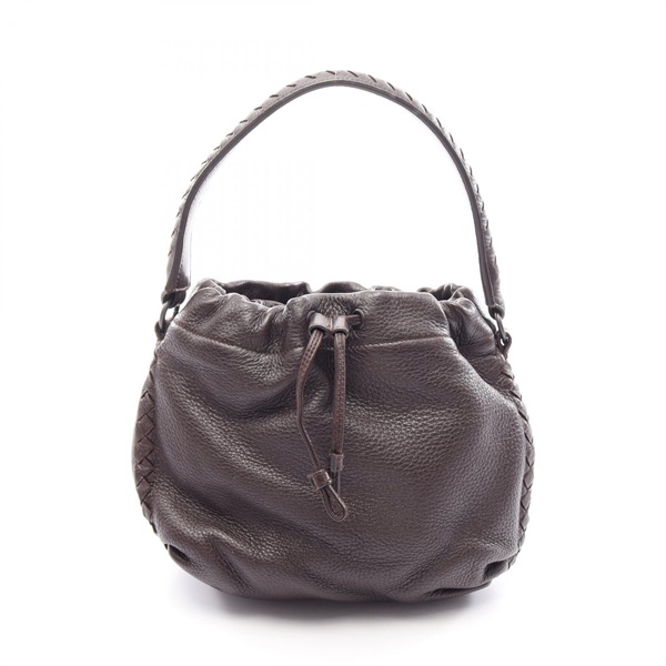BOTTEGA VENETA Intrecciato drawstring Handbag leather Brown Used Women