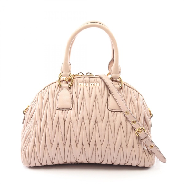Miu Miu Materasse Crossbody Shoulder Handbag leather Pink Used Women