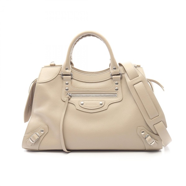 BALENCIAGA Neo-Classic City 2WAY Shoulder Handbag 678634 leather Beige Used