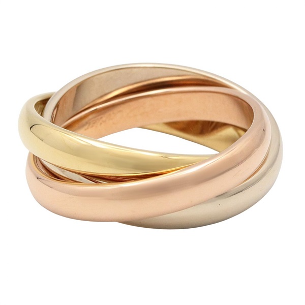 CARTIER Trinity Ring 18KYG Yellow 18KPG 18KWG Three gold used US size 7.5 #55