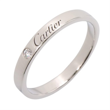 CARTIER C de Cartier Diamond Ring Pt950 Platinum Used women US size 9.75 #62