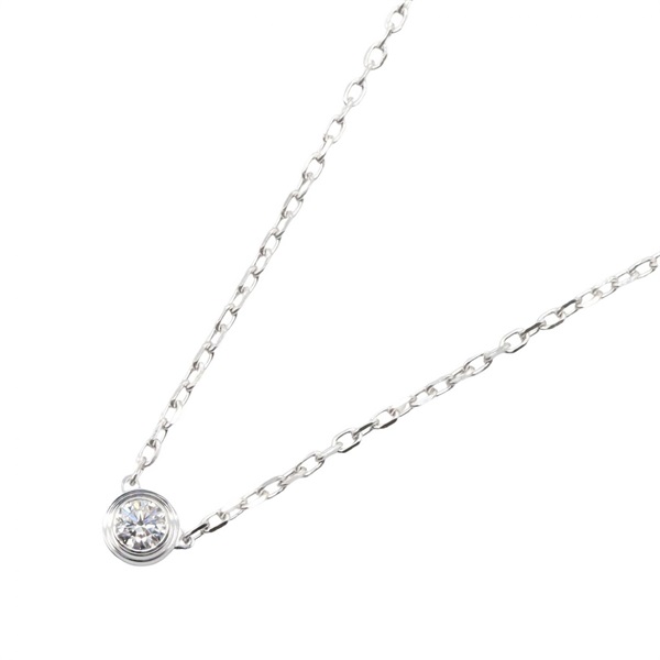 CARTIER Amour SM Necklace Diamond 18KWG White Gold Used Women