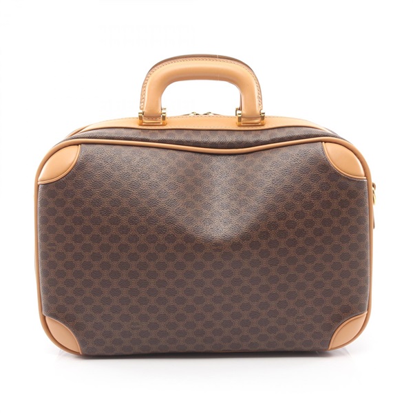 CELINE Macadam Briefcase Carry Travel Bag canvas leather Brown Beige Used mens