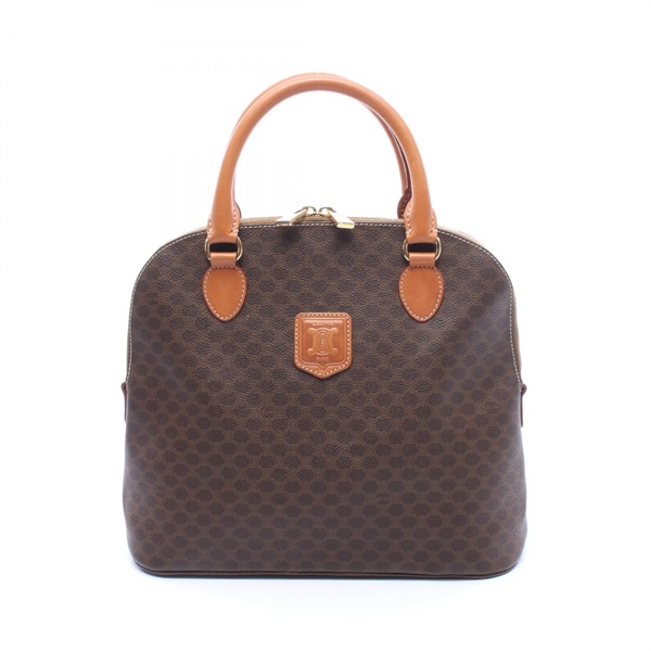 CELINE Macadam Handbag PVC coated canvas leather Brown Used Women