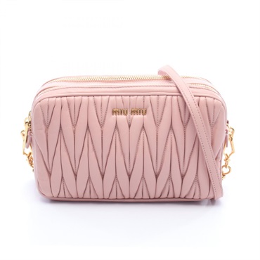 Miu Miu Materasse Shoulder crossbody Bag purse leather Pink Used Women