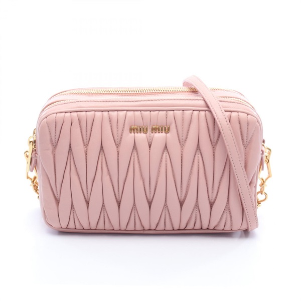 Miu Miu Materasse Shoulder crossbody Bag purse leather Pink Used Women