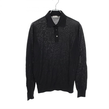 Christian Dior BEE Embroidered Long sleeve Polo Shirt 013M8AT069 wool BK Used #S