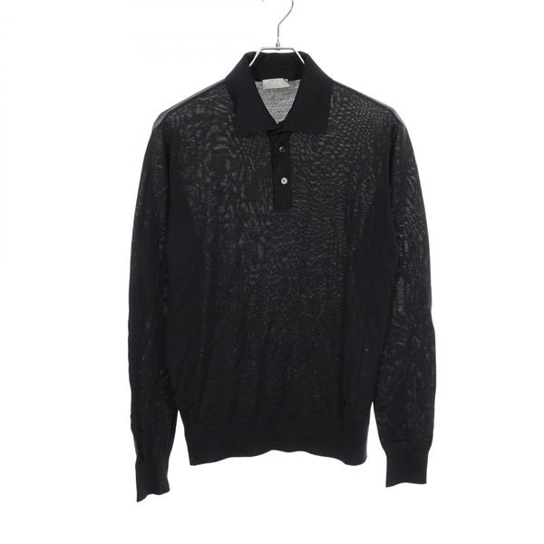 Christian Dior BEE Embroidered Long sleeve Polo Shirt 013M8AT069 wool BK Used #S