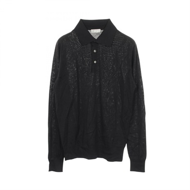 Christian Dior BEE Embroidered Knit Polo Shirt 013M800AT069 wool Blcak Used #S