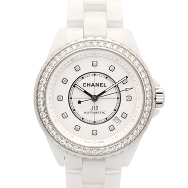 CHANEL J12 Caliber 12.1 Diamond Wrist Watch H7189 Auto winding ceramic Used mens