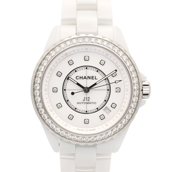 CHANEL J12 Caliber 12.1 Diamond Wrist Watch H7189 Auto winding ceramic Used mens
