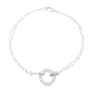 CARTIER Love Circle 2PD Diamond Bracelet 18KWG White Gold 18cm Used Women