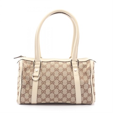 GUCCI Abbey GG canvas shoulder Handbag 130942 canvas leather Beige Brown used