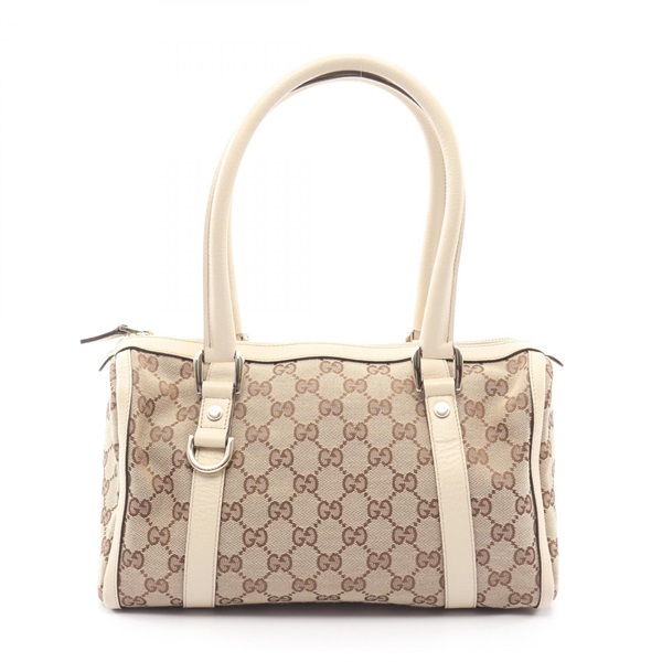 GUCCI Abbey GG canvas shoulder Handbag 130942 canvas leather Beige Brown used