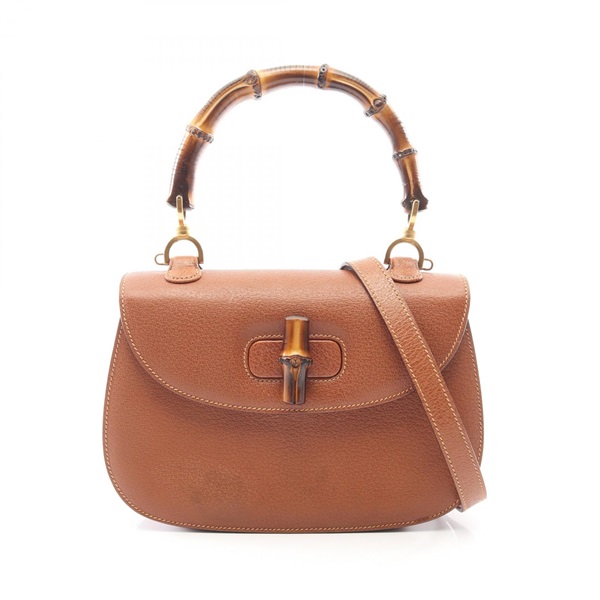 GUCCI Bamboo Shoulder Crossbody Handbag 000 1227 0638 leather Brown Used Women