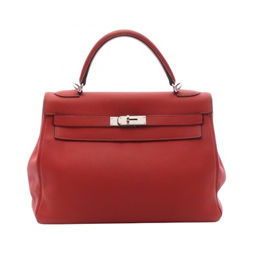 HERMES Kelly 32 Shoulder Handbag 028747CK Togo leather Rouge casaque Used T SHW
