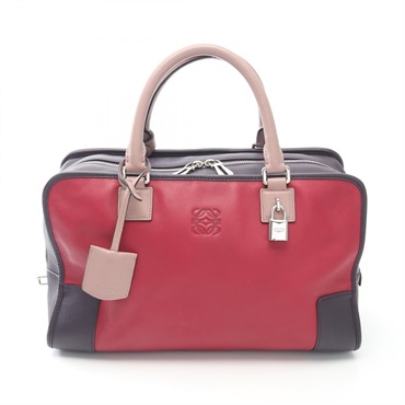 LOEWE Amazona 36 Handbag leather Purple Pink Used Women