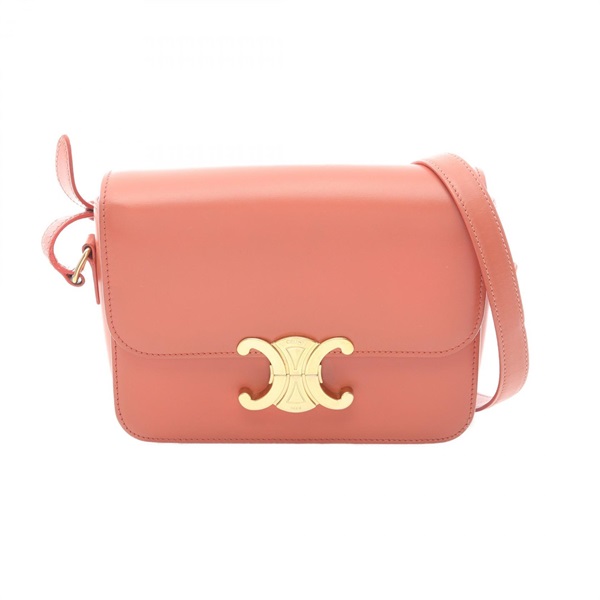 CELINE teen triomphe Shoulder Bag 188423BF4 leather Orange Used Women
