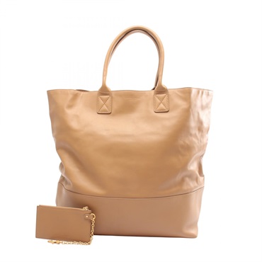 BOTTEGA VENETA Hand Tote Bag leather Beige Used Women