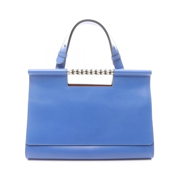 BVLGARI Serpenti Scarier Tote Handbag leather Blue Purple Used Women