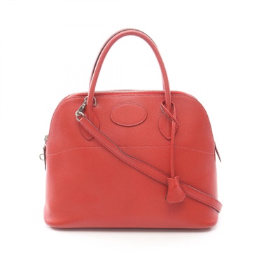 HERMES Bolide31 Shoulder Handbag Chevre leathere Rouge garance Used Women I SHW