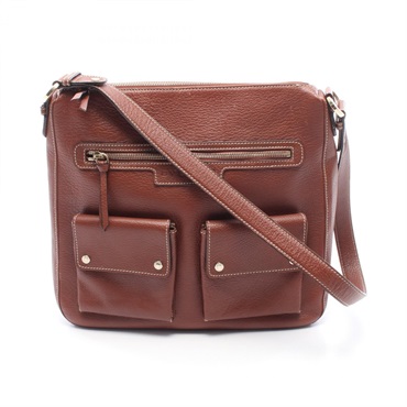 BVLGARI Shoulder Bag leather Brown Used Women