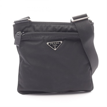 PRADA Shoulder crossbody Bag Nylon leather Black Used Women