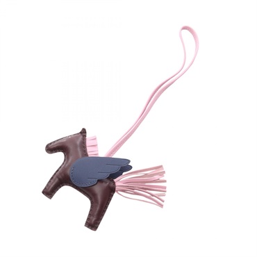 HERMES Rodeo Pegasus PM bag charm Agneau milo Swift leather Rouge sellier Used