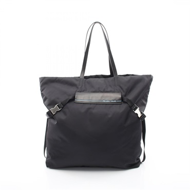 PRADA TESSUTO Tote Bag 1BG196 Nylon leather Black Used unisex