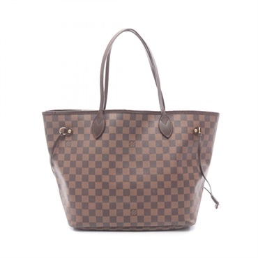 LOUIS VUITTON Neverfull MM Shoulder Tote Bag N51105 Damier canvas Ebene Used LV