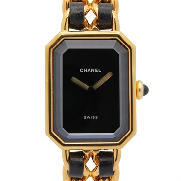 CHANEL Premiere M Wrist Watch H0001 Quartz Gold Plated leather Used Women