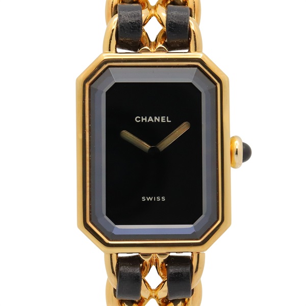 CHANEL Premiere M Wrist Watch H0001 Quartz Gold Plated leather Used Women