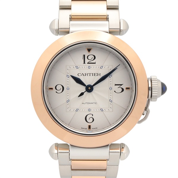 CARTIER Pasha de Cartier Wrist Watch W2PA0008 Auto winding K18PG SS Used Women