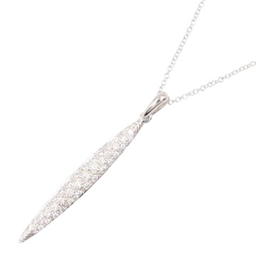TIFFANY＆CO Feather Diamond Necklace 18KWG White Gold Used 50.5㎝