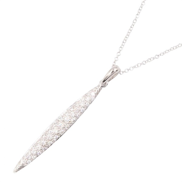TIFFANY＆CO Feather Diamond Necklace 18KWG White Gold Used 50.5㎝