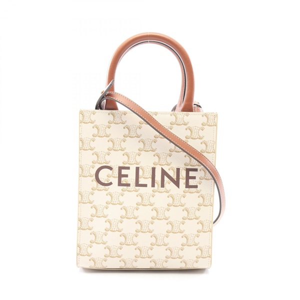 CELINE Mini Vertical Cabas Triomphe crossbody shoulder Handbag 194372 canvas WT